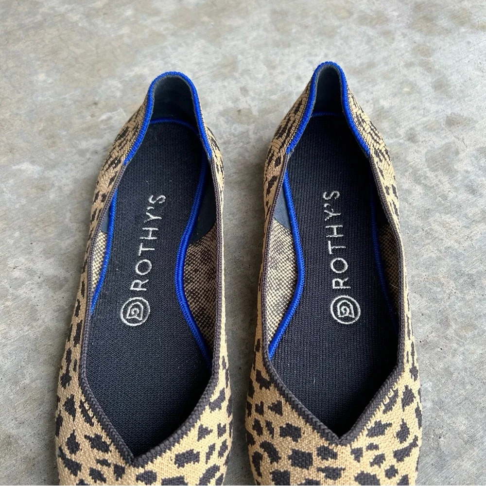 Rothy’s The Point Leopard Print Flats Shoes Women’s 8